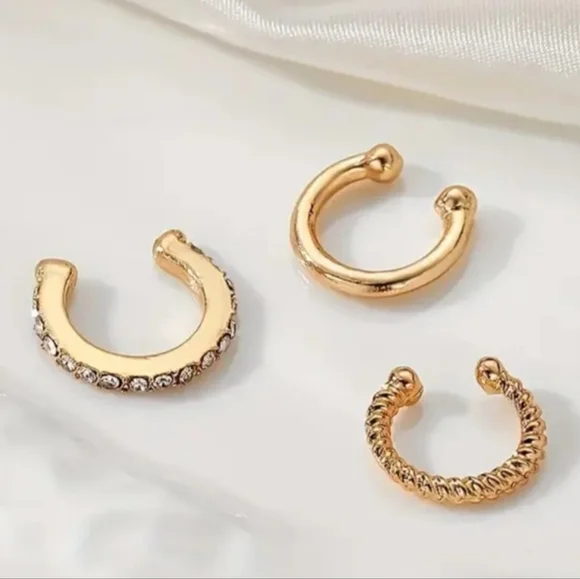 Elegant Gold Plated Ear Cuff Set - Picture 2 of 3